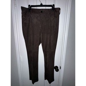 NYDJ Skinny Faux Suede Jeans Pants Slim Stretch Dark Brown Size 14